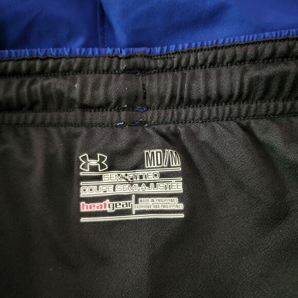 Under Armour HeatGear Semi Fitted Blue Shorts With Pink Medium - Picture 3 of 4